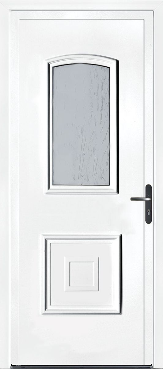 Porte d'entrée CITELLE-V finition Blanc 9016 Satiné