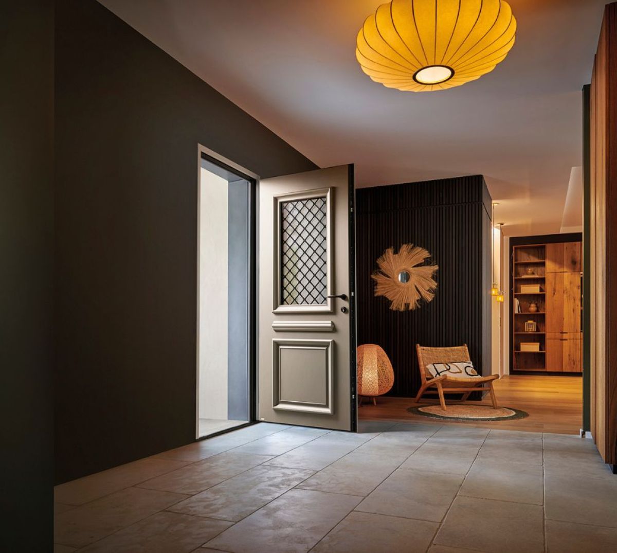 Porte d'entrée Danaé gris perle 2800 texturé